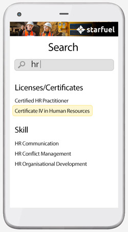 Search for licenses and certificates